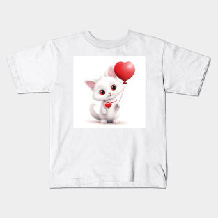 Cute valentine kitten -1 Kids T-Shirt